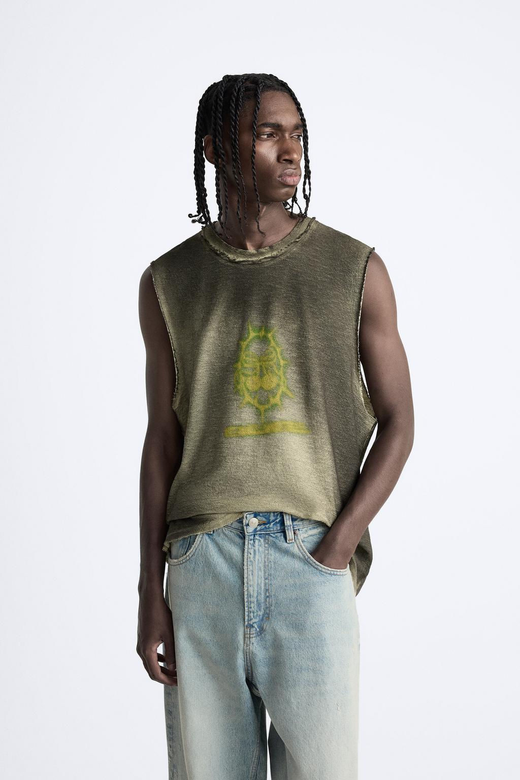 TANK TOP WITH CONTRAST PRINT - Zara фото 2