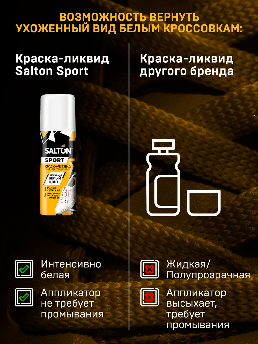 Краска-ликвид для белой спортивной обуви 75 мл Salton Sport фото 7