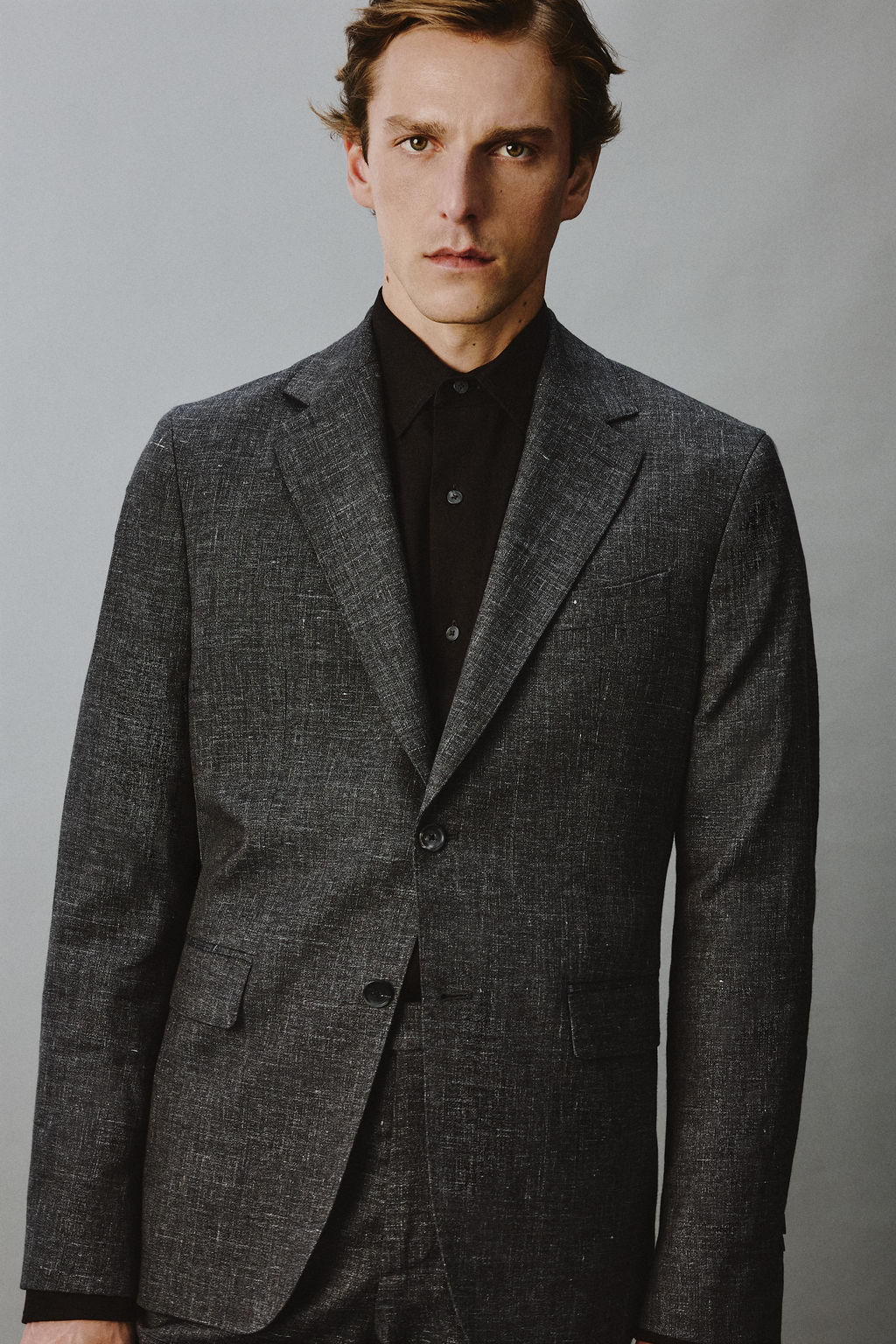 BLAZER TRAJE RELAXED FIT VISCOSA - LINO / Negro