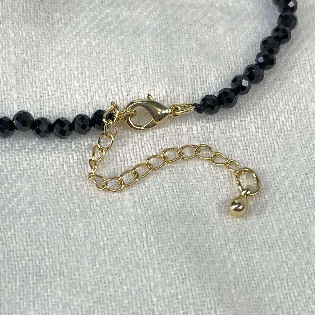 Браслет из черной Шпинели с подвеской 17 см +