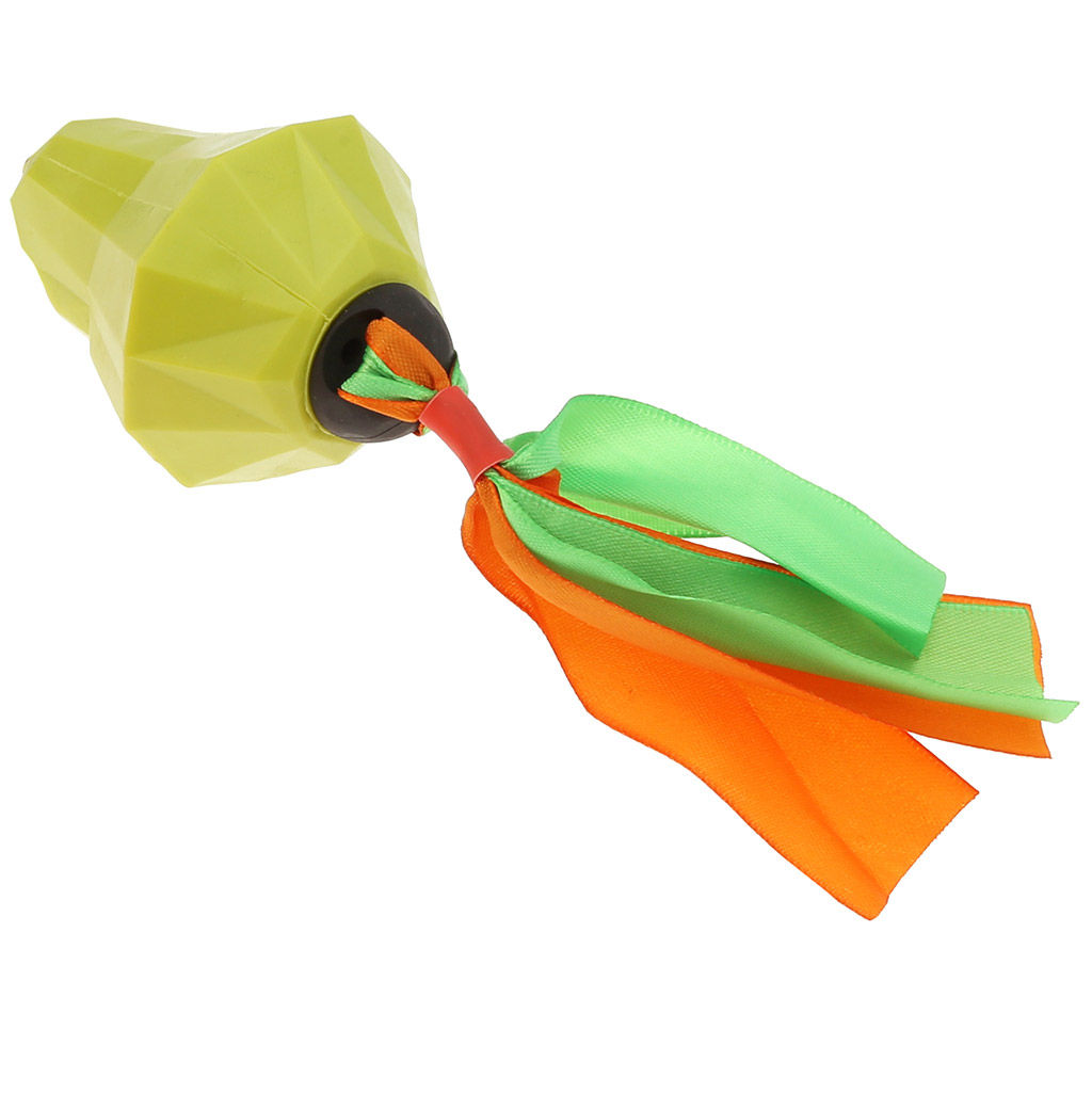 Игрушка для собаки Груша д6,5см h10,5см, резиновая, с пищалкой, с лентами, на картоне, цвета в ассортименте: оранжевый, фисташковый (Китай) - Pet toys фото 3