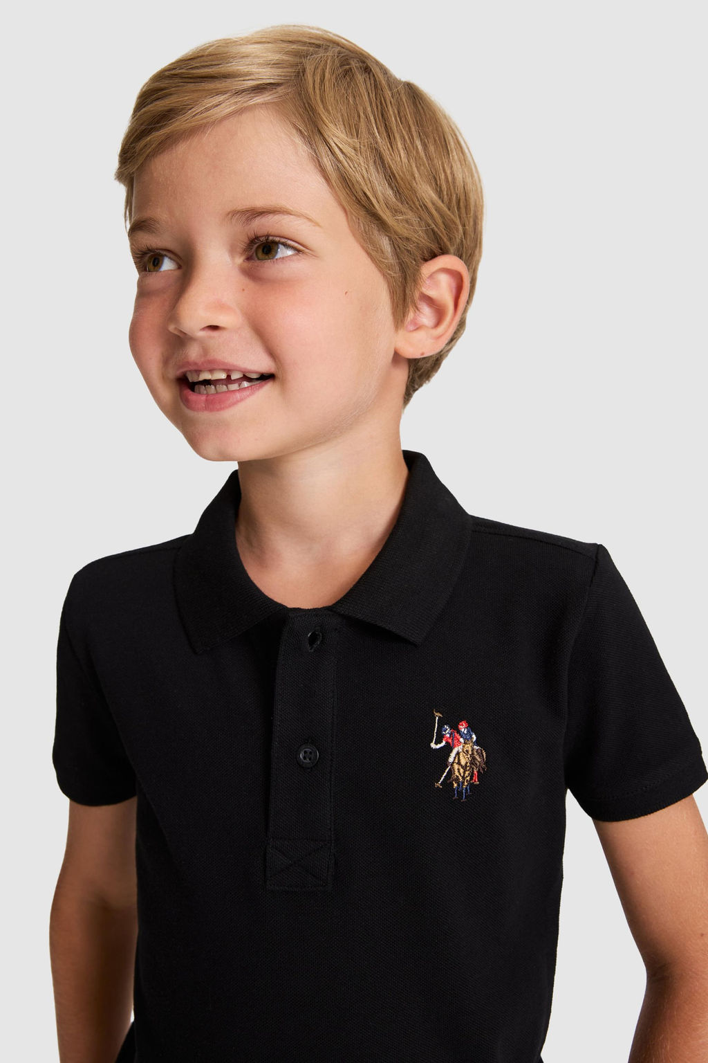Erkek _ocuk Siyah Polo Yaka Basic Ti__rt