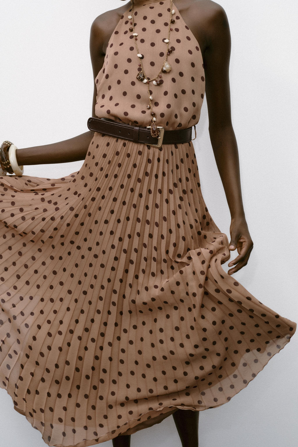 POLKA DOT MIDI DRESS WITH BELT - Zara фото 8