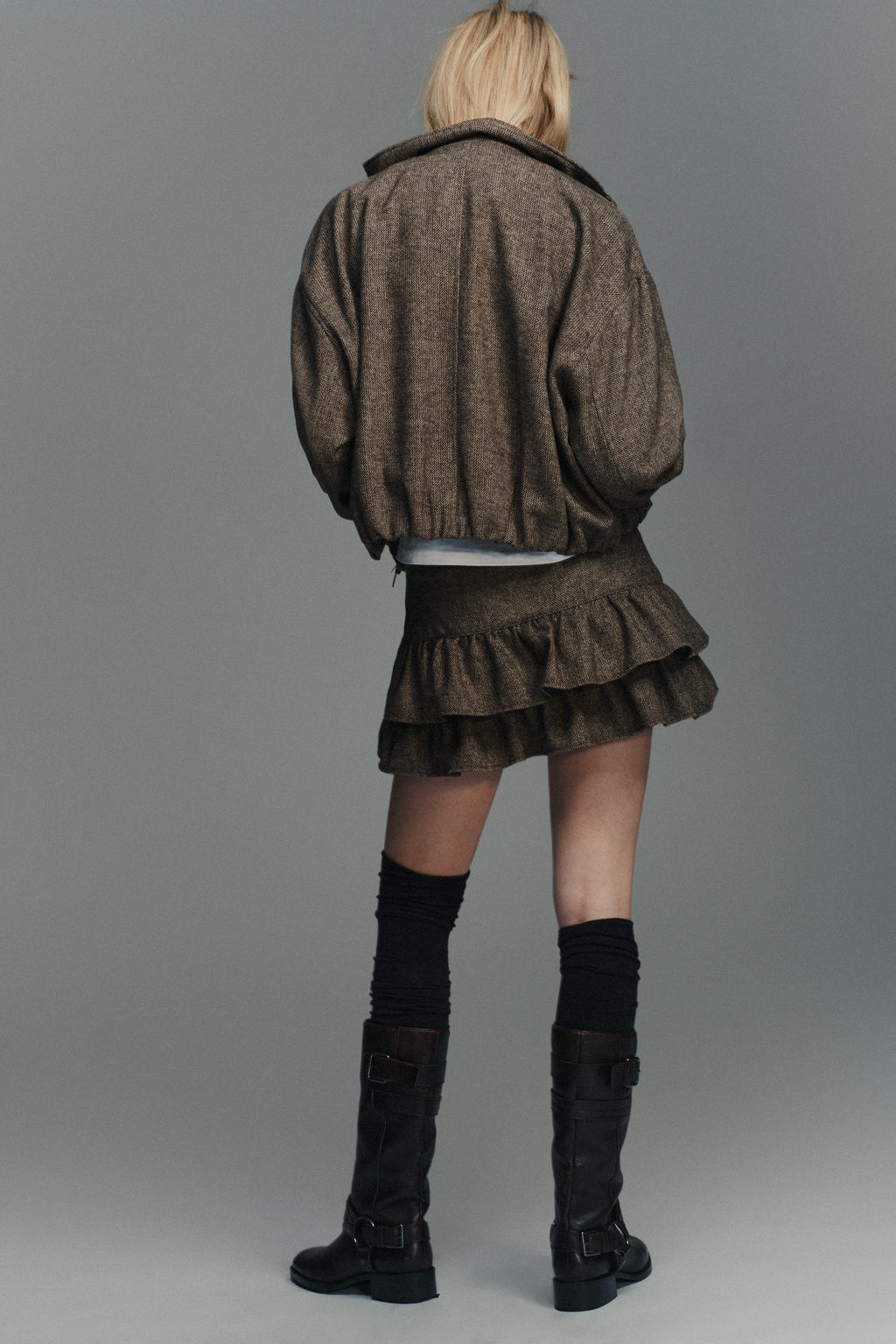 WOOL-BLEND HERRINGBONE SKORT - Zara фото 5