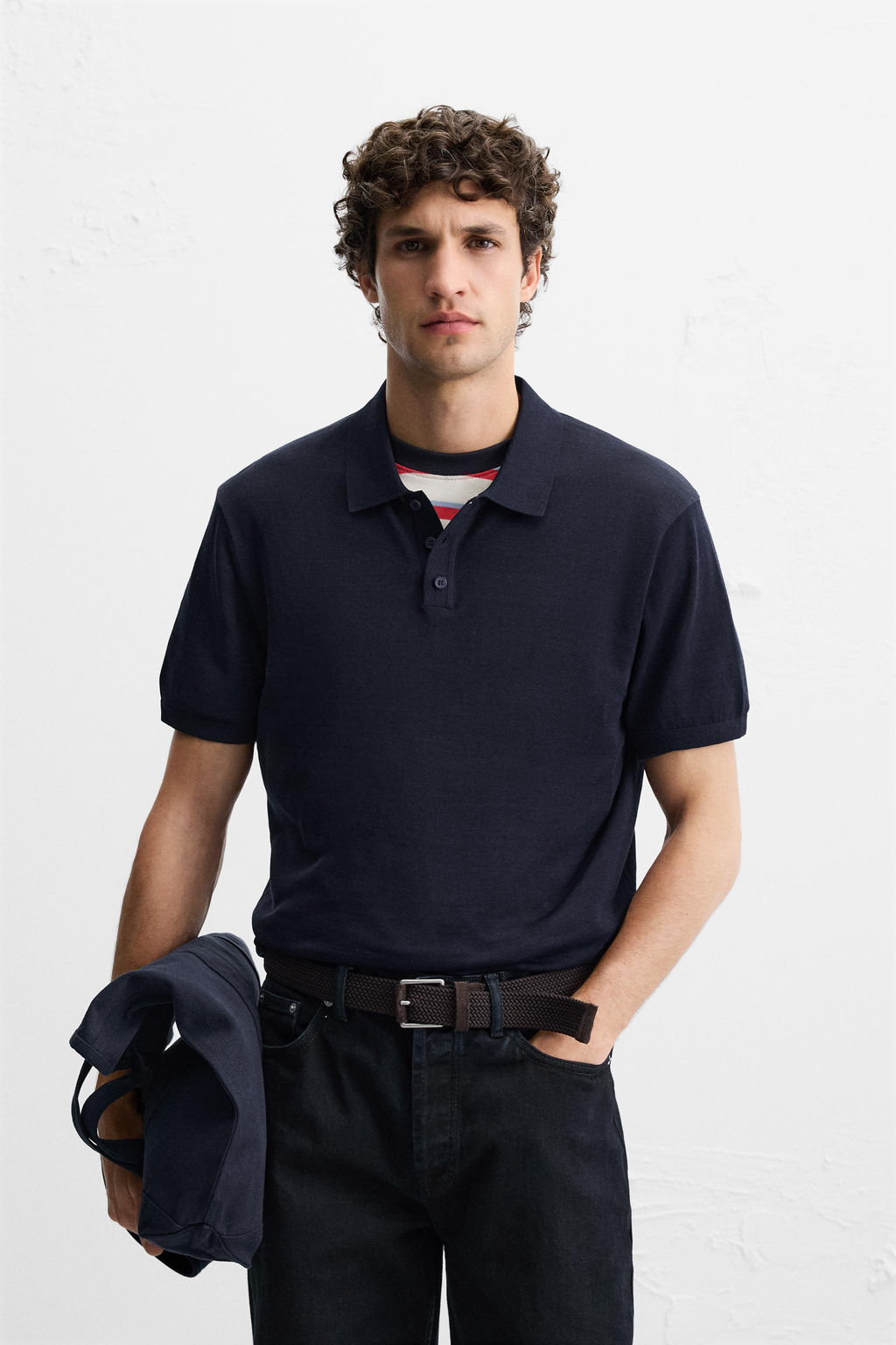 KNIT COTTON - SILK POLO SHIRT - Zara фото 2