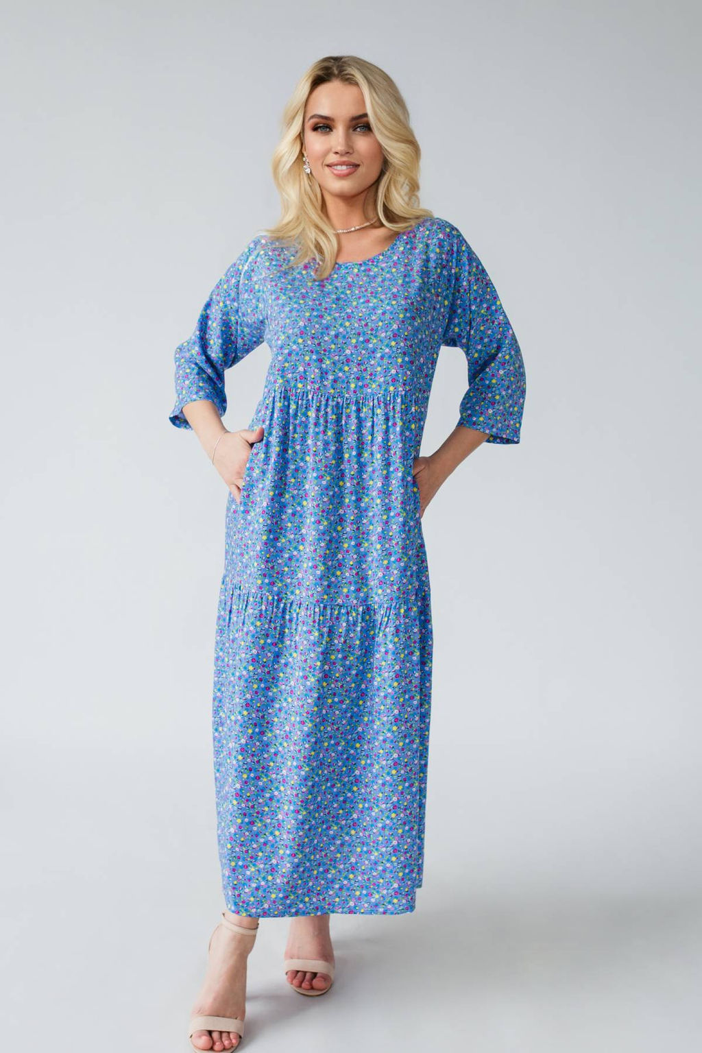 Платье штапель 5872/113/Небесно-голубой - Rise фото 3