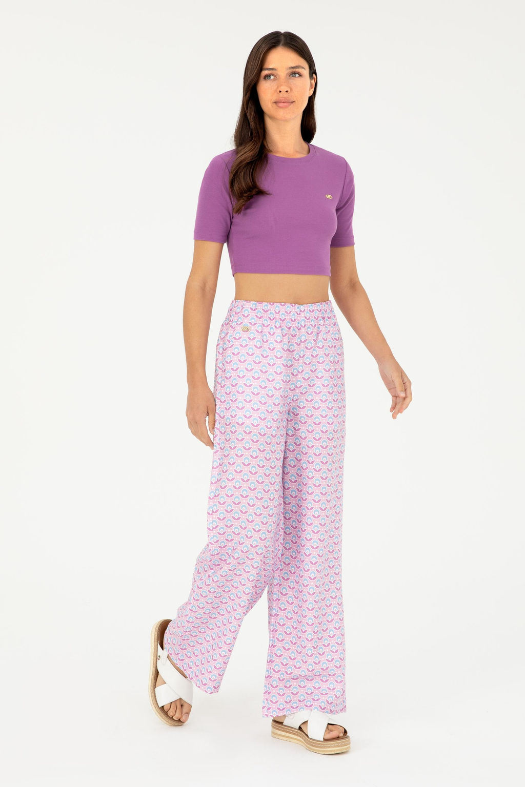 Женские розовые брюки из плотной ткани - U.s. polo assn фото 3