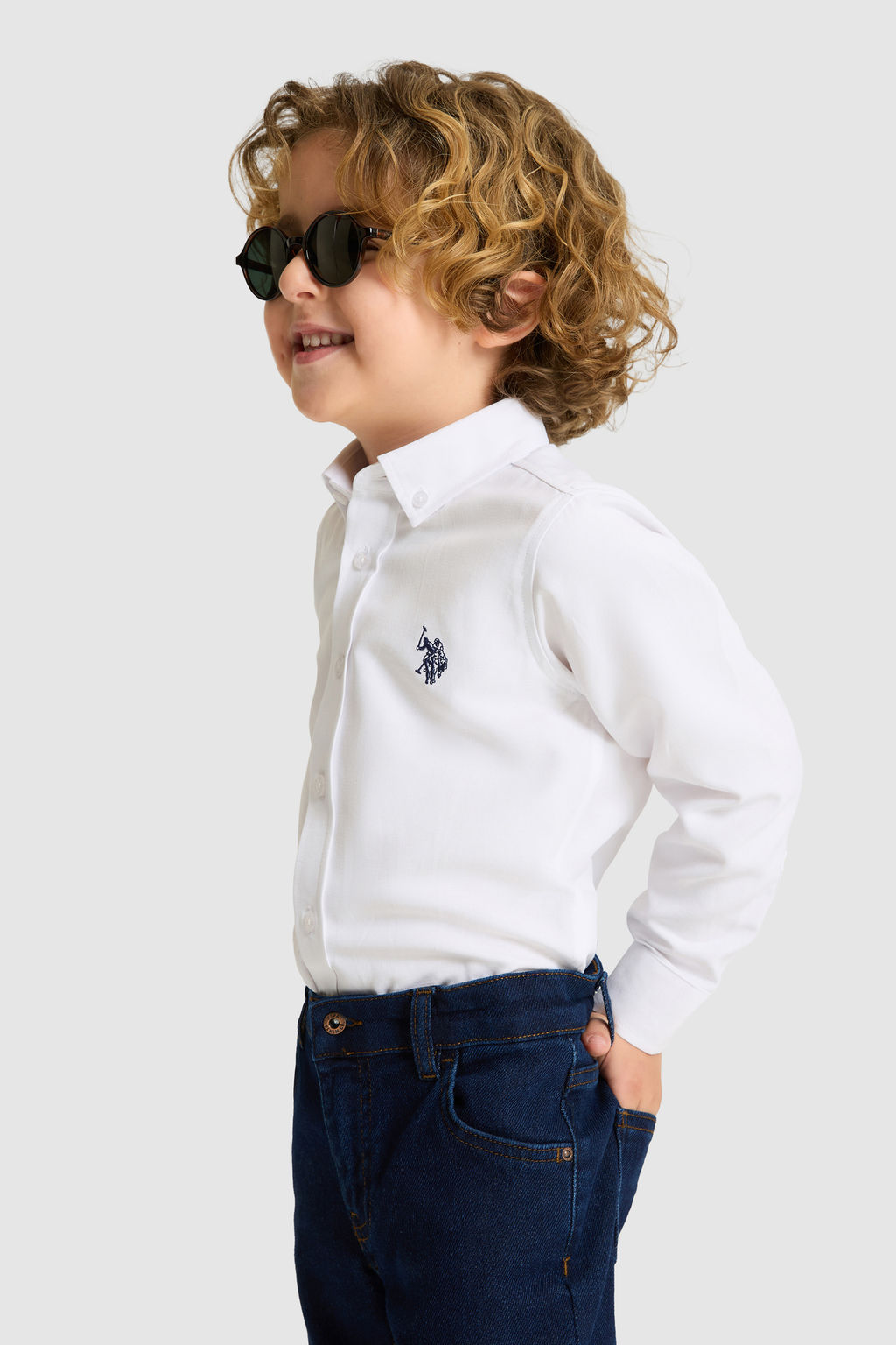 Erkek Гocuk Beyaz Uzun Kollu Basic GГmlek - U.s. polo assn фото 3