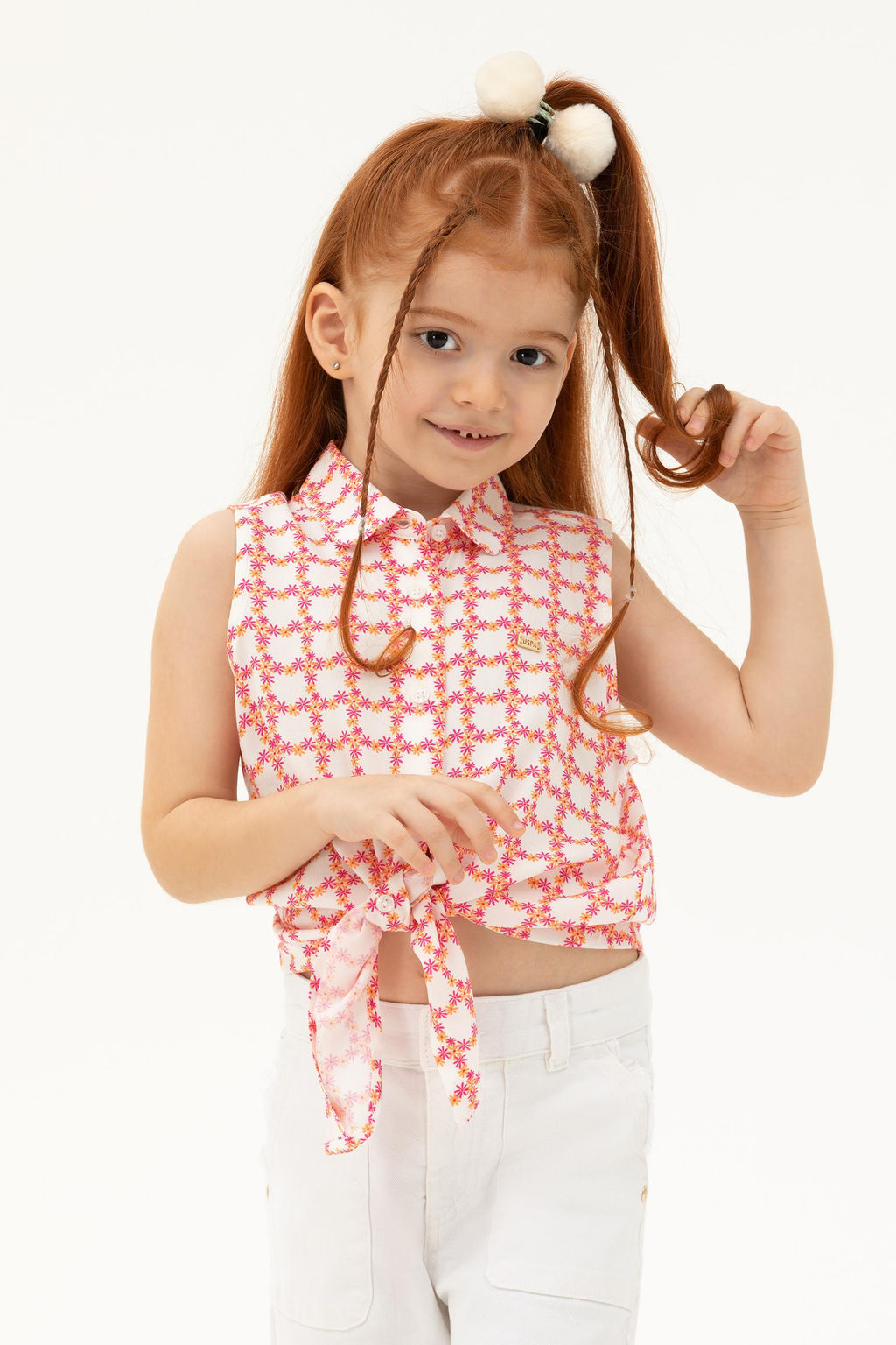 U. S. Polo Assn Оранжевая рубашка с коротким рукавом для девочки - U.s. polo assn фото 12