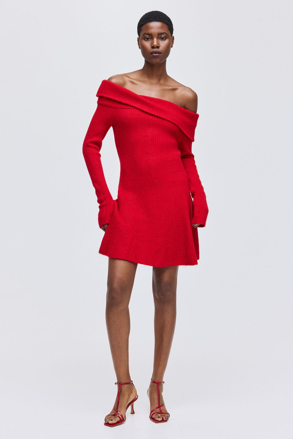 Vestido off-the-shoulder en punto de canal? - H&m фото 6