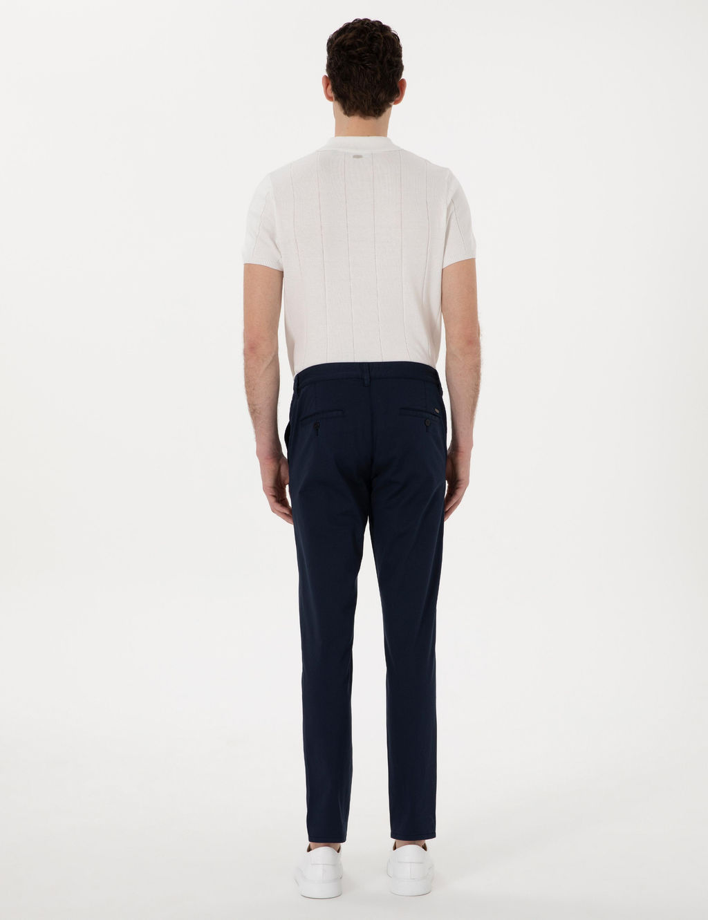 Lacivert Slim Fit Kanvas Pantolon