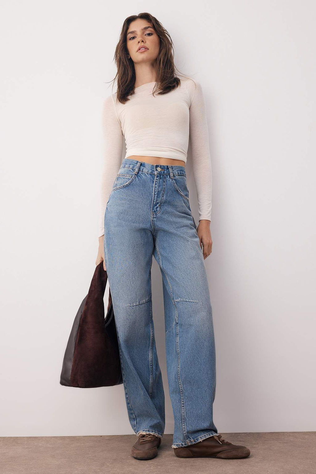 Mavi Dikis Detayl? Yuksek Bel Baggy Jeans TWOAW26JE00027 - Trendyolmilla фото 2