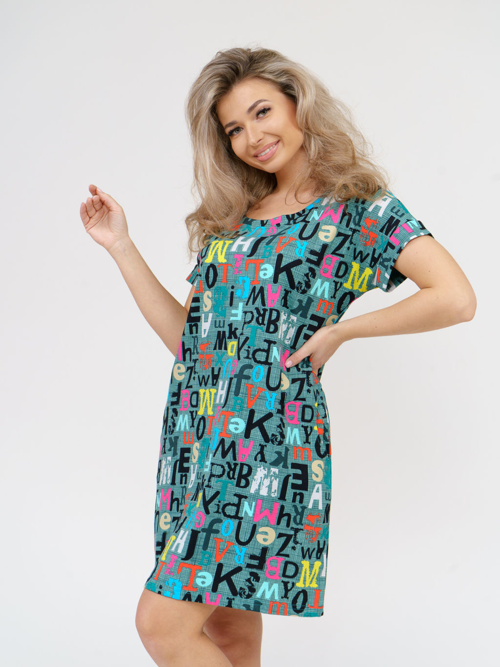 532 Туника "Буквы на хаки"