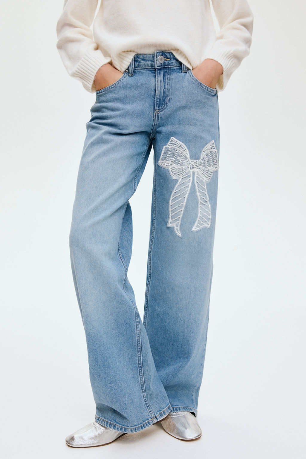 Relaxed Wide Leg Jeans - H&m фото 8