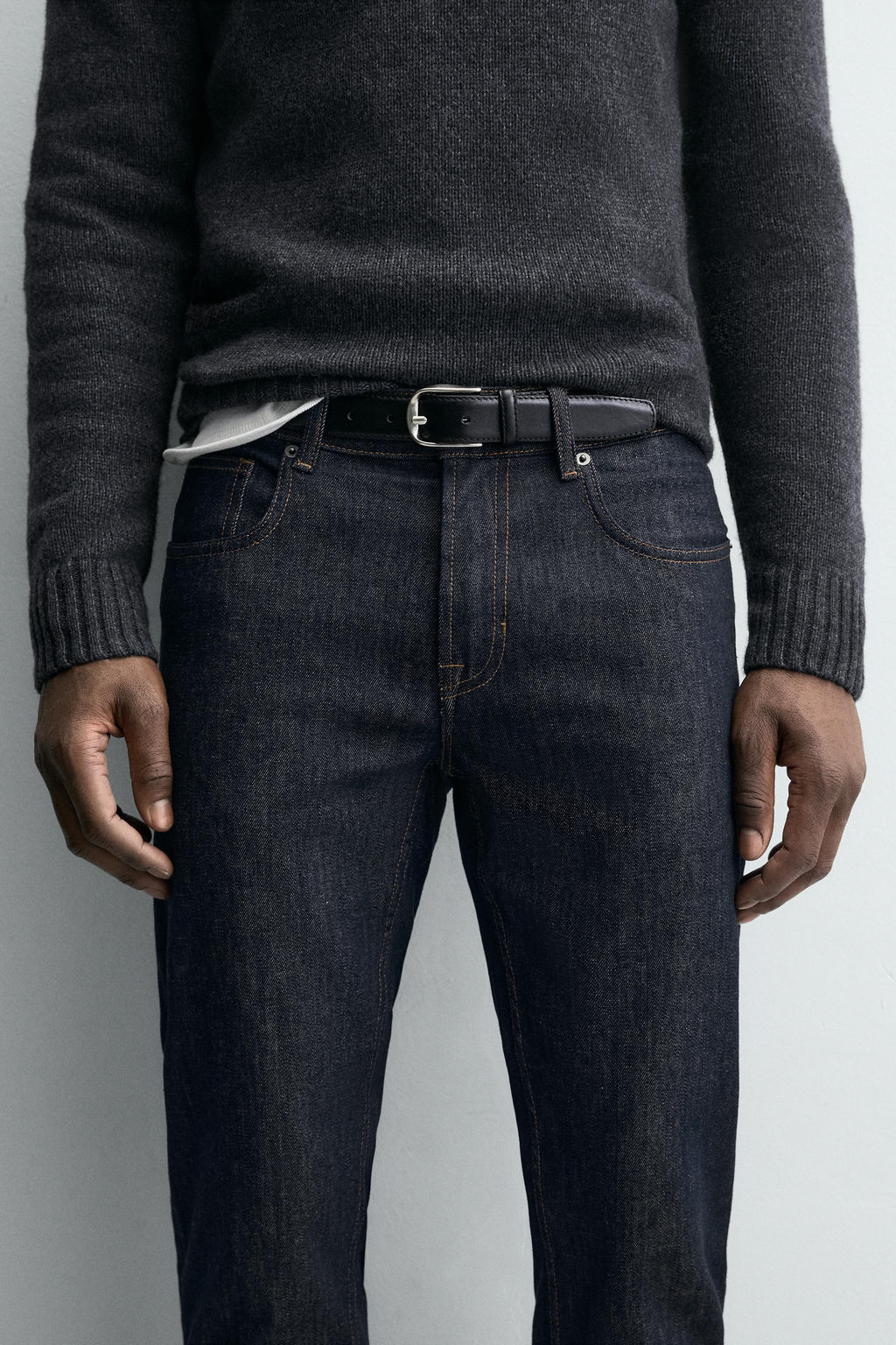 TOPSTITCHED LEATHER BELT - Zara фото 2