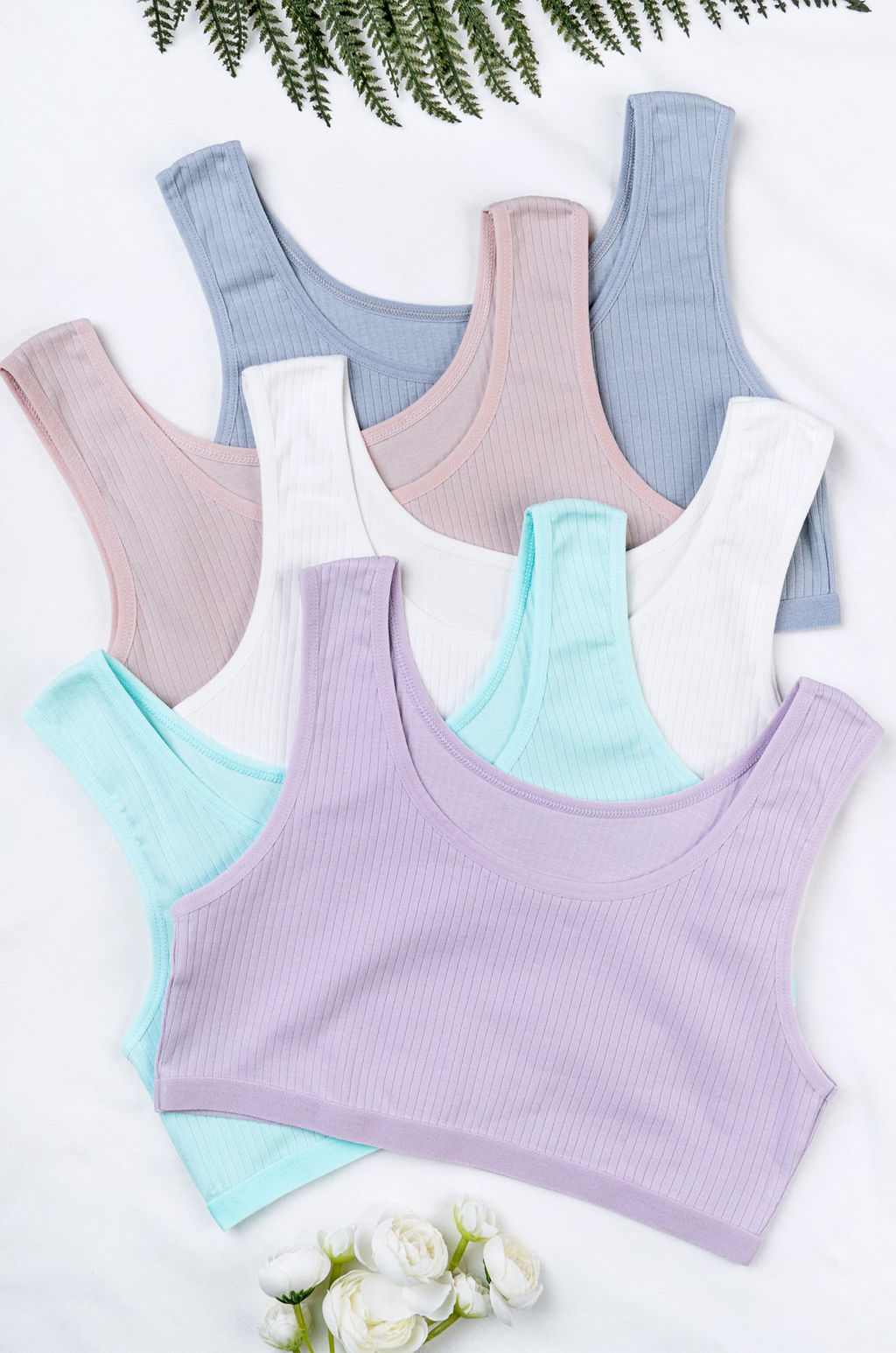 Майка-топ в рубчик для девочки 5шт. Happyfox