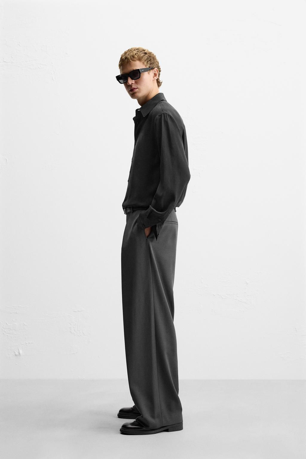 FLOWING MODAL BLEND SHIRT - Zara фото 4