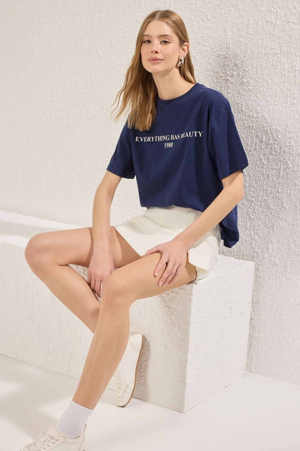 TRENDYOLMILLA Kahverengi %100 Pamuk Slogan Bask?l? Relaxed/Genis Rahat Kesim Orme T-Shirt TWOSS19GH0034 фото 2