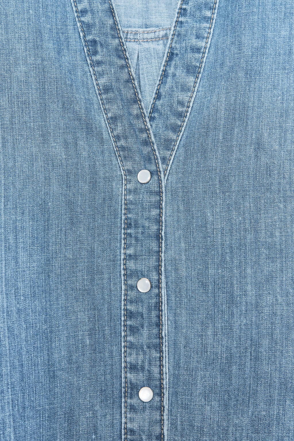 Z1975 FLOWING WIDE SLEEVE DENIM SHIRT - Zara фото 7