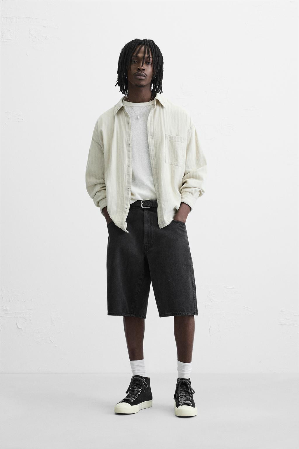 BAGGY FIT DENIM BERMUDA SHORTS - Zara фото 10