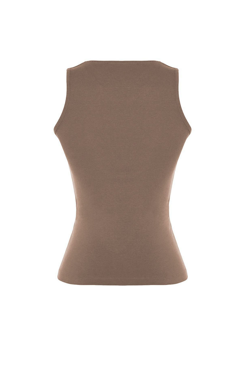 Vizon Pamuklu Halter Yaka Fitted/Vucuda Oturan Esnek Orme Atlet TWOSS23AL00069
