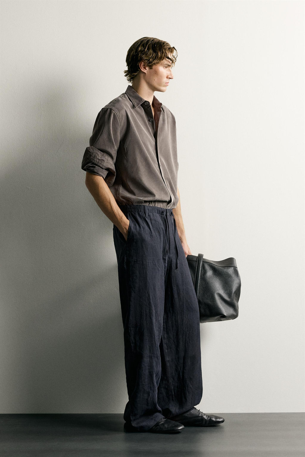 PANTAL?N RELAXED FIT 100% LINO / Marino oscuro - Zara фото 16