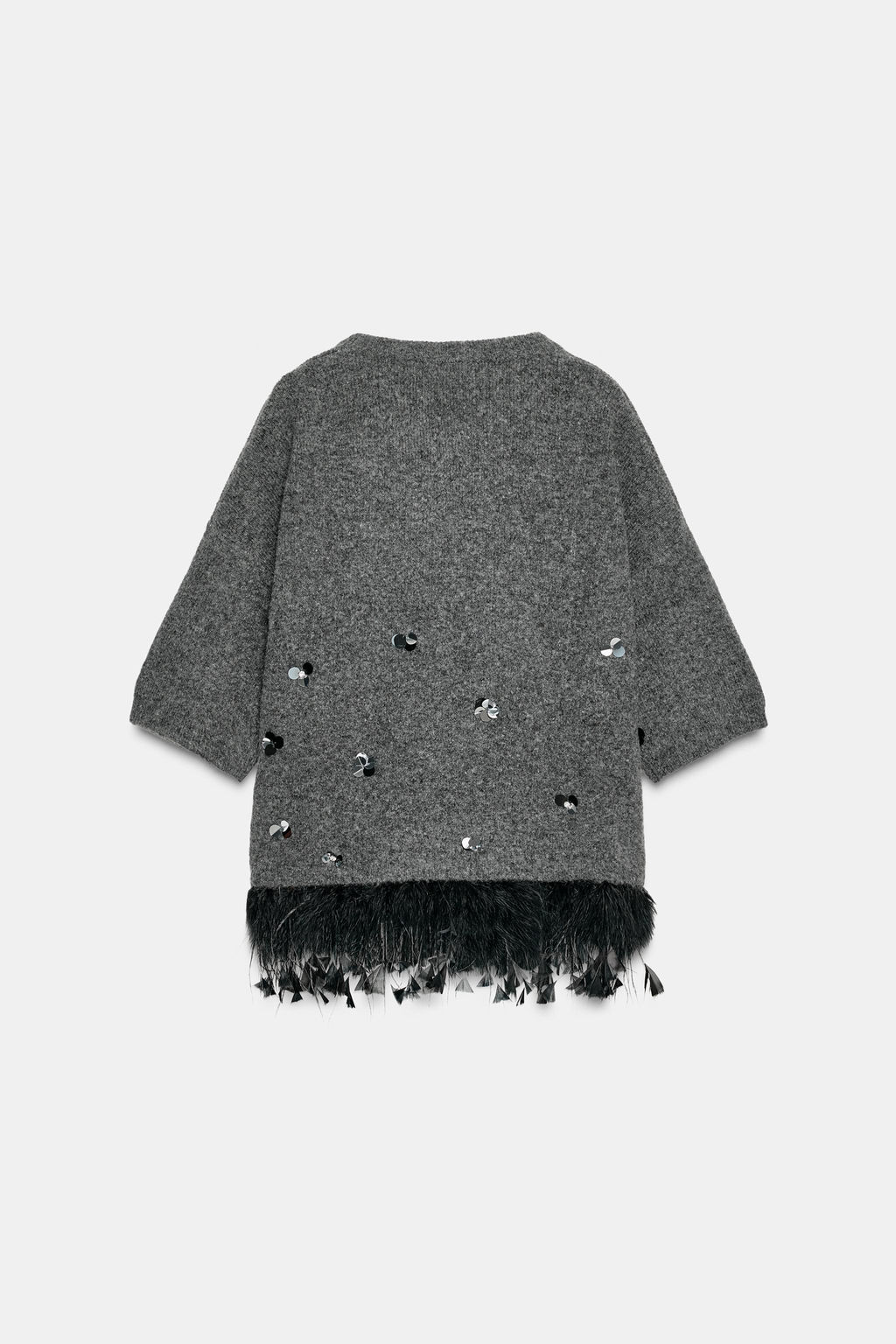 WOOL, SEQUIN AND FEATHER JUMPER - Zara фото 8