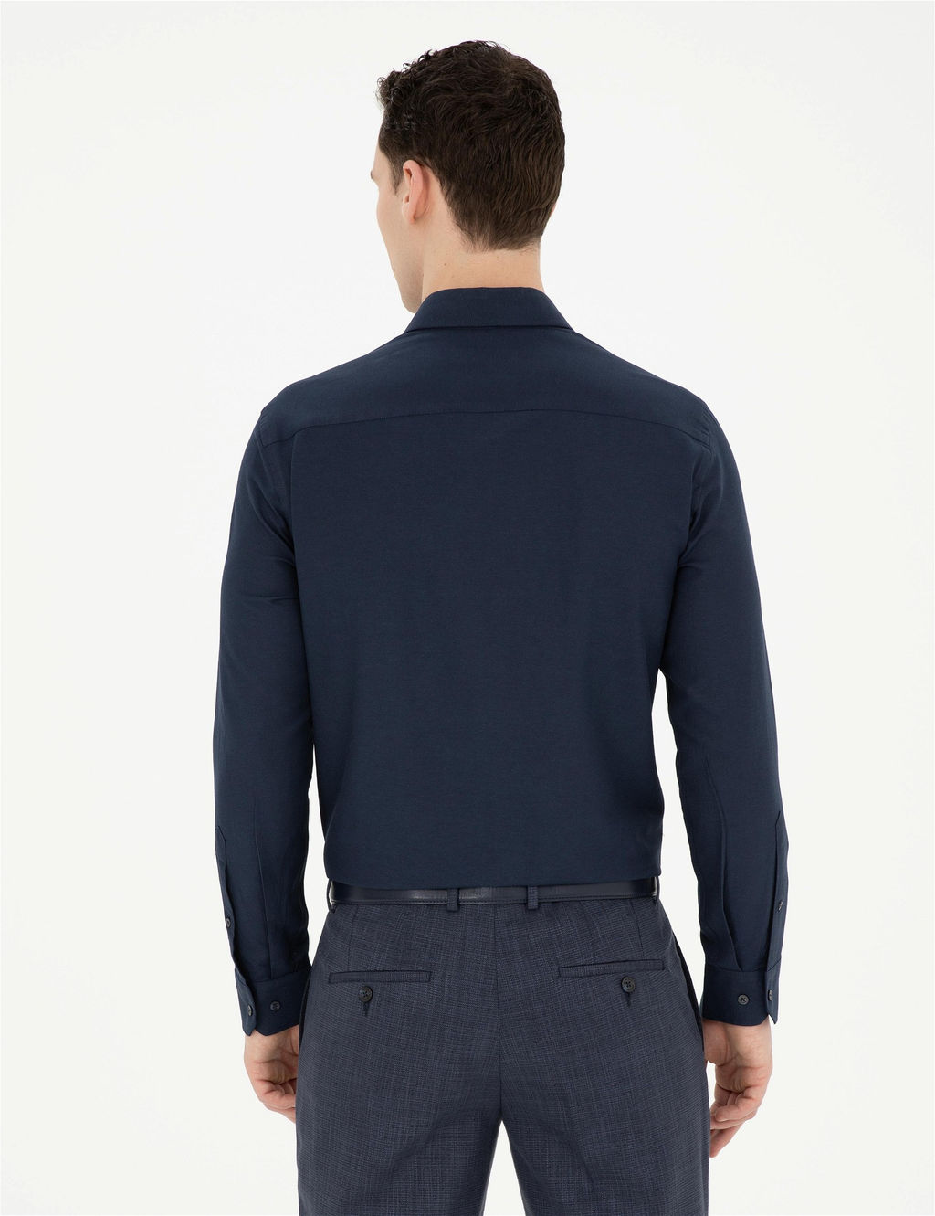 Lacivert Slim Fit Uzun Kollu G_mlek - Pierre cardin фото 5