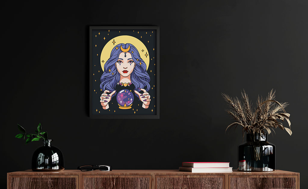 ФРЕЯ PKZ/PMZ-077 Набор для раскрашивания по номерам (на картоне) ( с краской-металлик ) 40 х 30 см Девушка-оракул