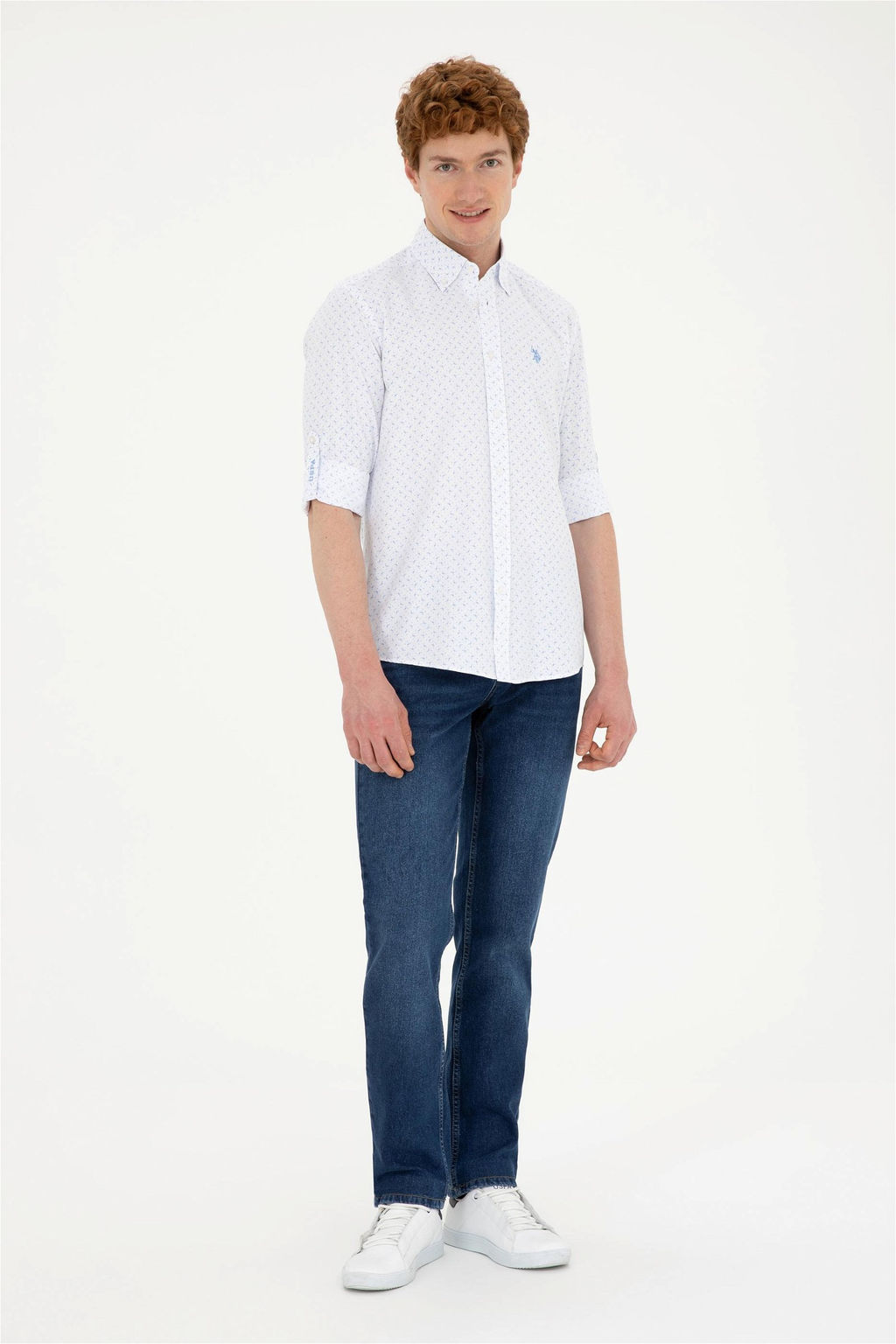 Рубашка мужская U.S. Polo Assn Saks белая  фото 4