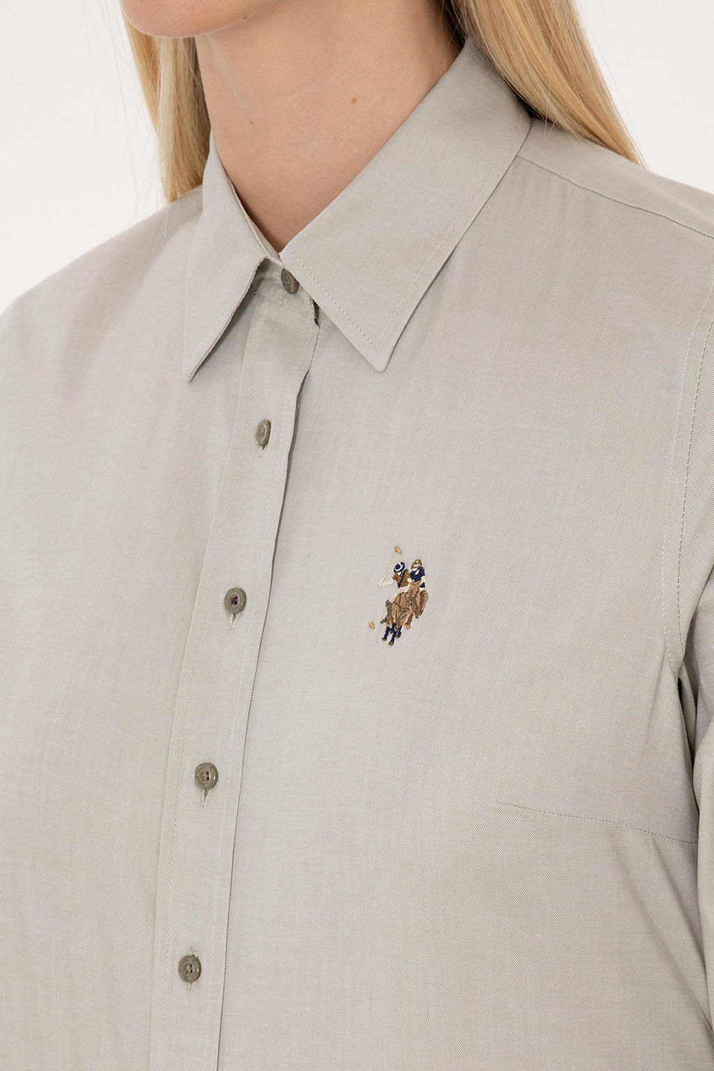 Kad_n A__k Haki Uzun Kollu Basic G_mlek - U.s. polo assn фото 7