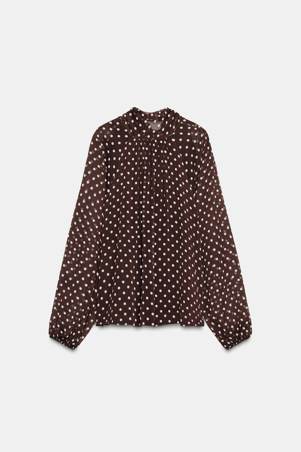 POLKA DOT BLOUSE WITH BOW - Zara фото 8