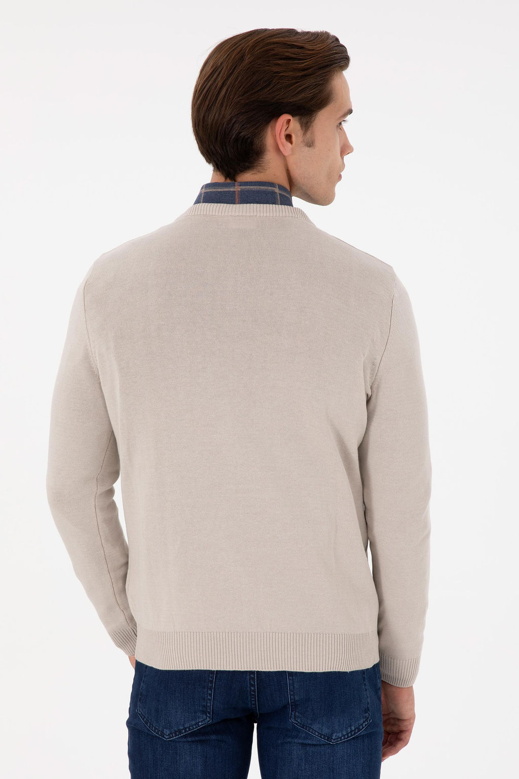 Erkek Slim Fit V Yaka Ta_ Basic Kazak - U.s. polo assn фото 5