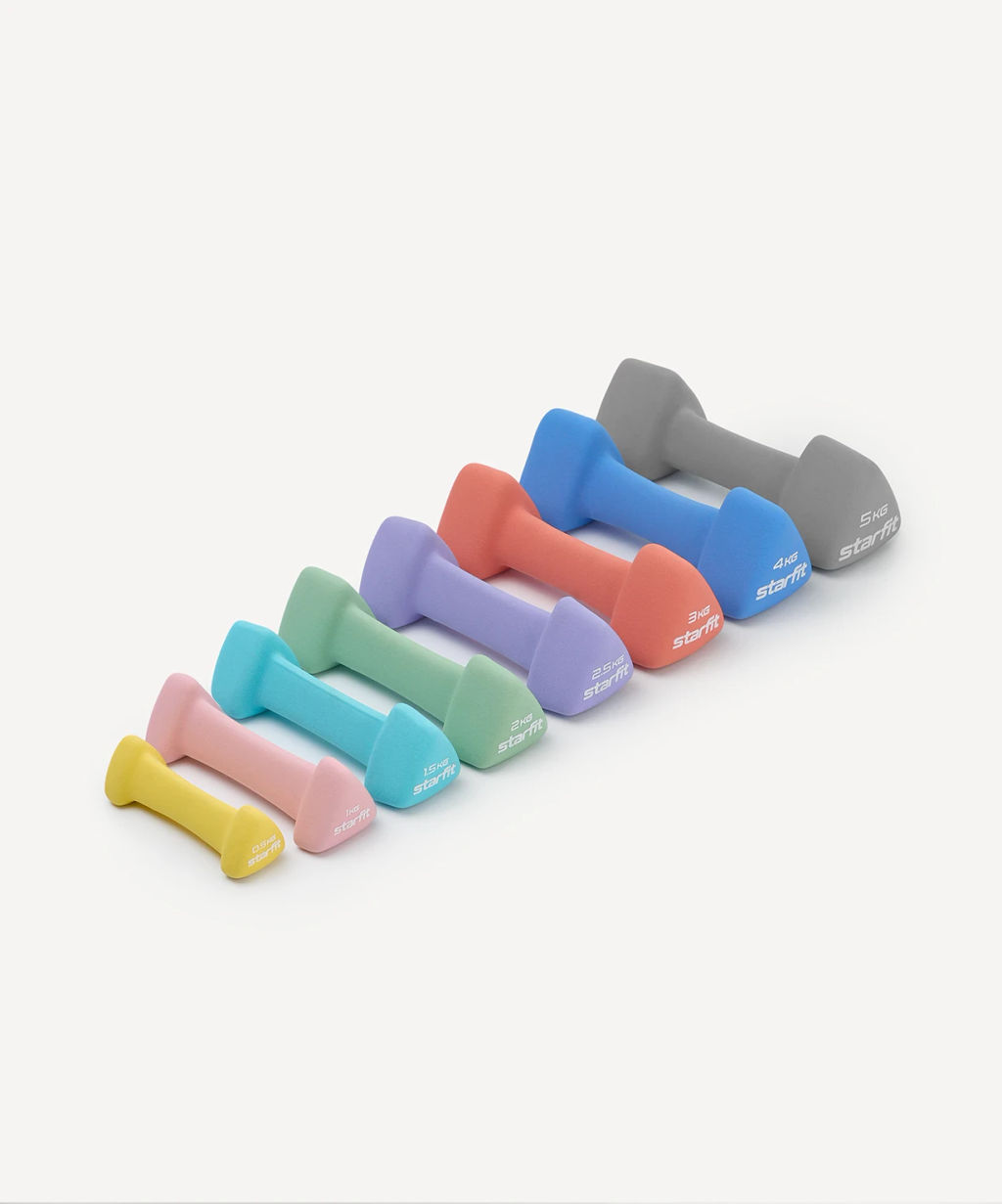 УЦЕНКА Гантель неопреновая STARFIT DB-205 4 кг, синий, пара  фото 4