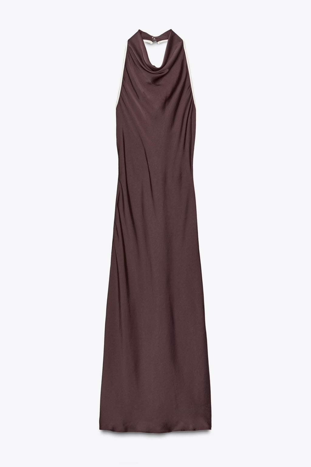 CONTRAST TRIM SATIN MIDI DRESS - Zara фото 15
