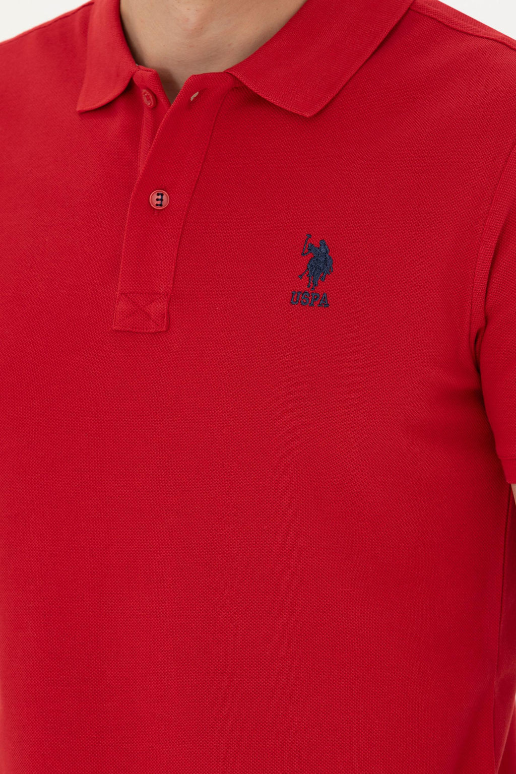 Erkek Slim Fit Polo Yaka K_rm_z_ Basic Ti__rt