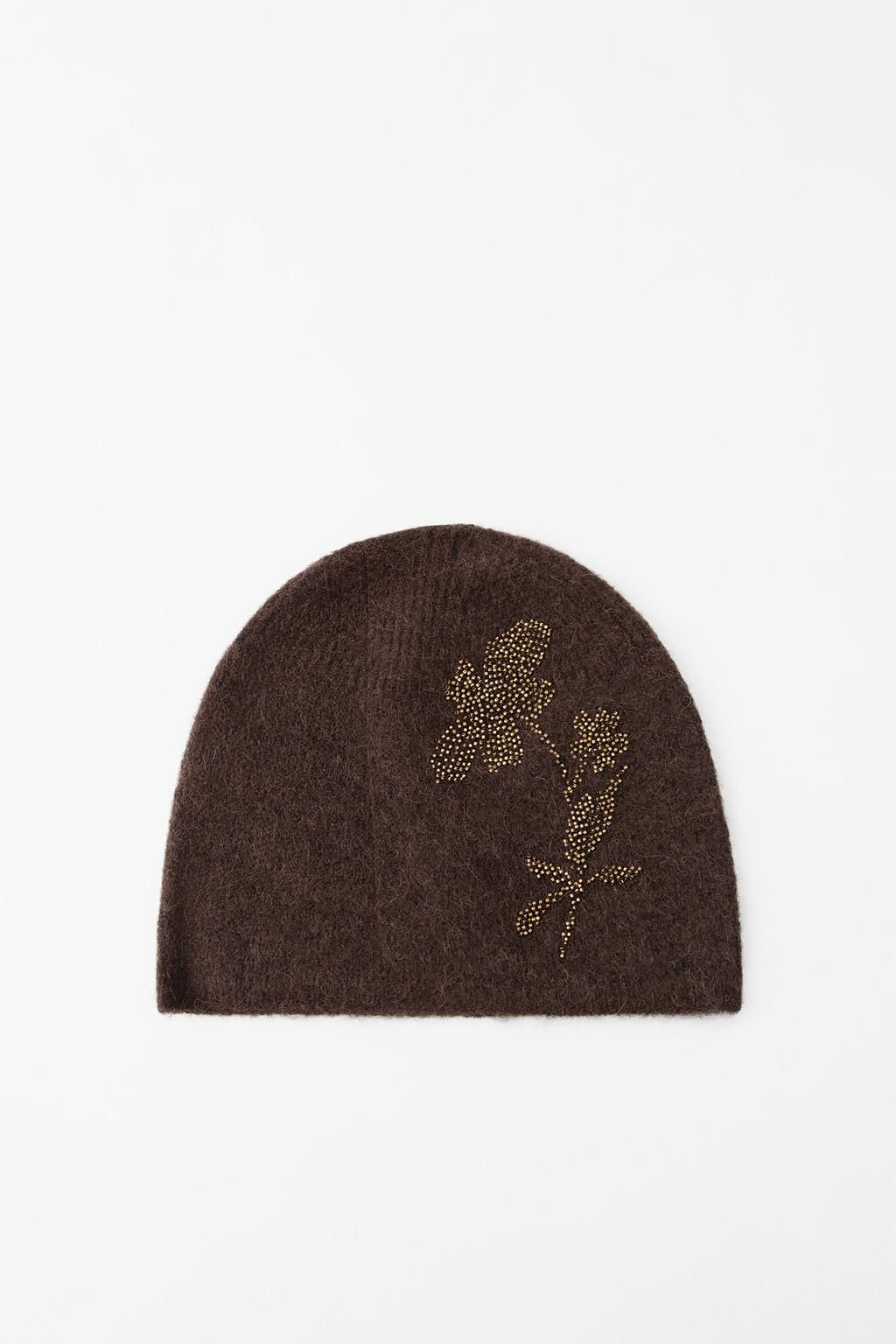 WOOL AND ALPACA BEANIE WITH BEADS - Zara фото 2
