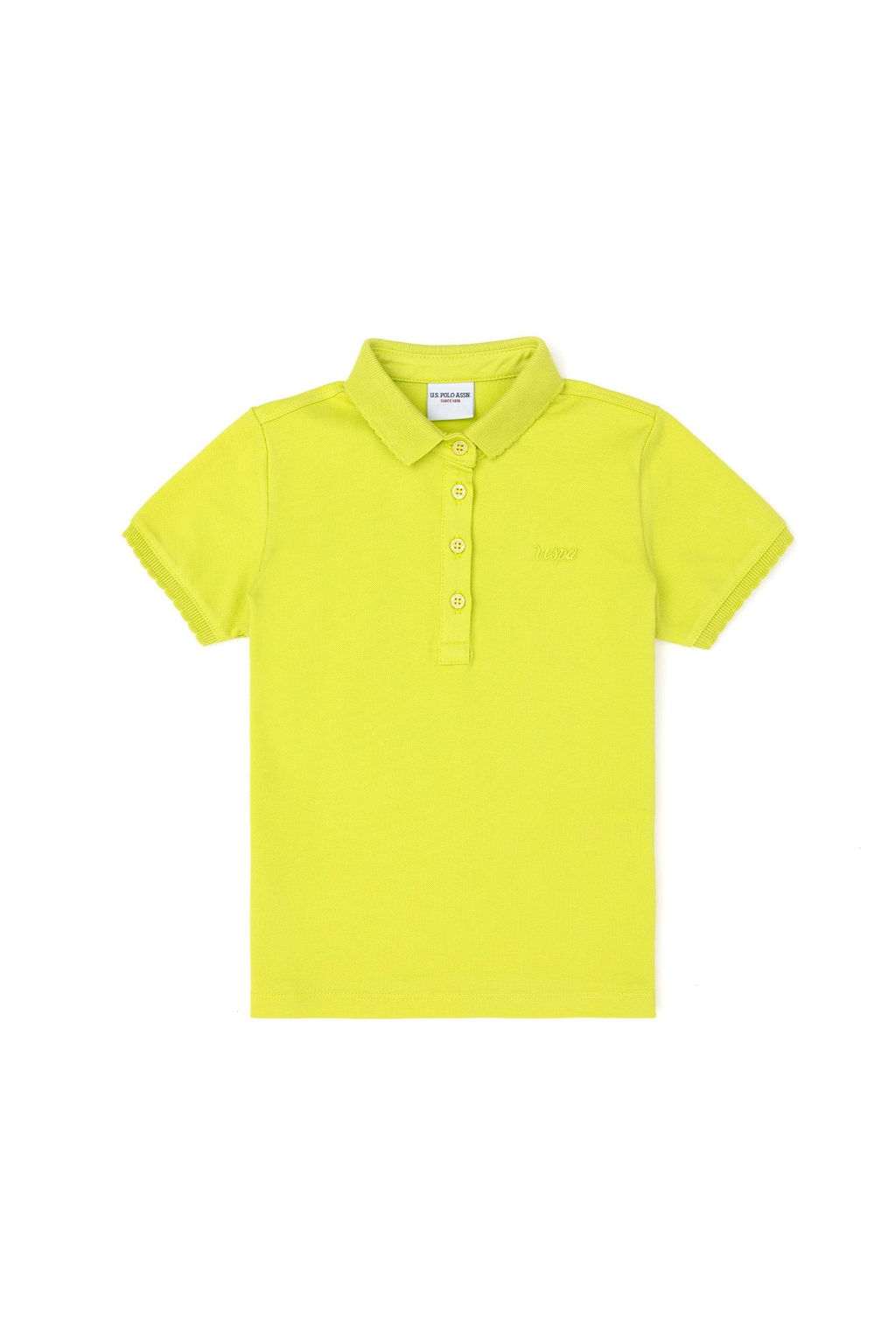 Базовая футболка фисташкового цвета для девочек - U.s. polo assn фото 2