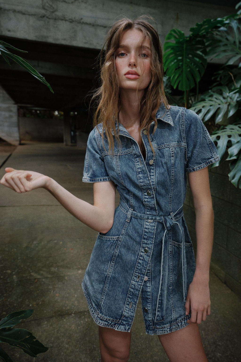 VESTIDO Z1975 MINI DENIM CINTUR?N / Azul - Zara фото 2
