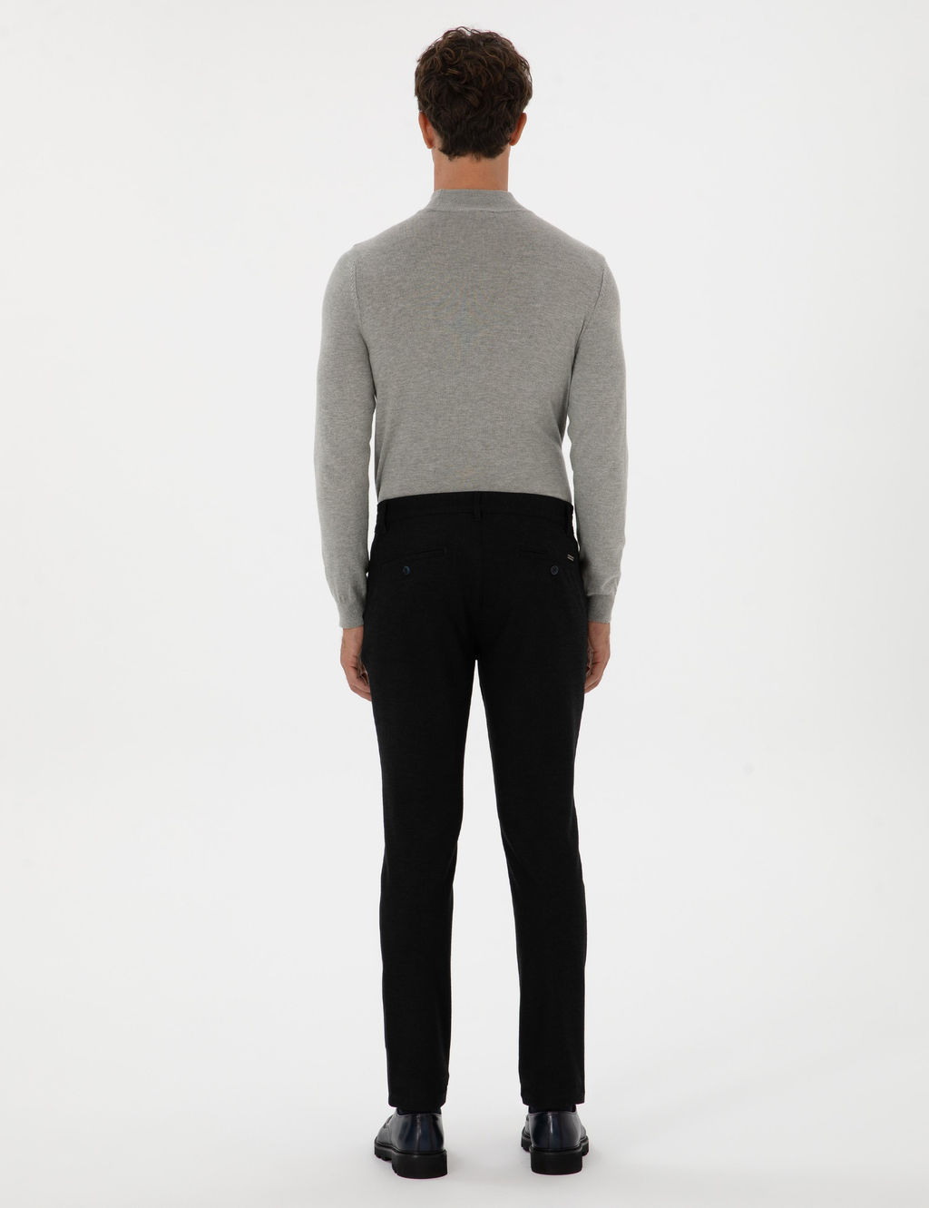 Lacivert Slim Fit Kanvas Pantolon