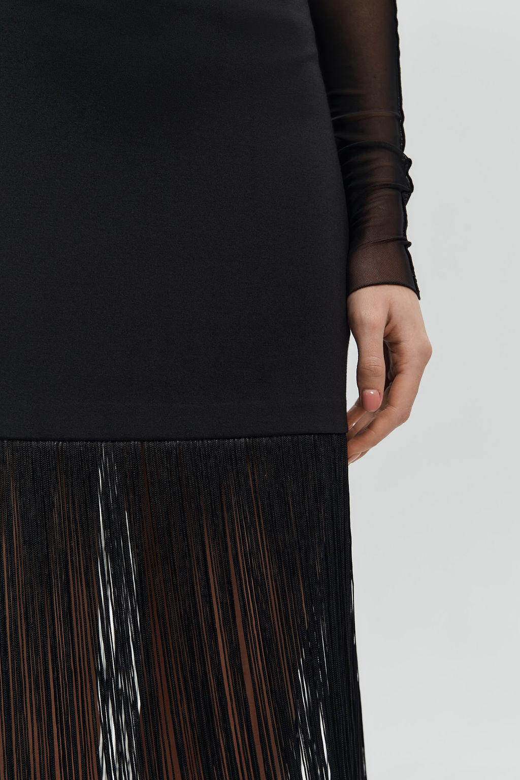 Юбка мини с бахромой из трикотажа - Mollis фото 3