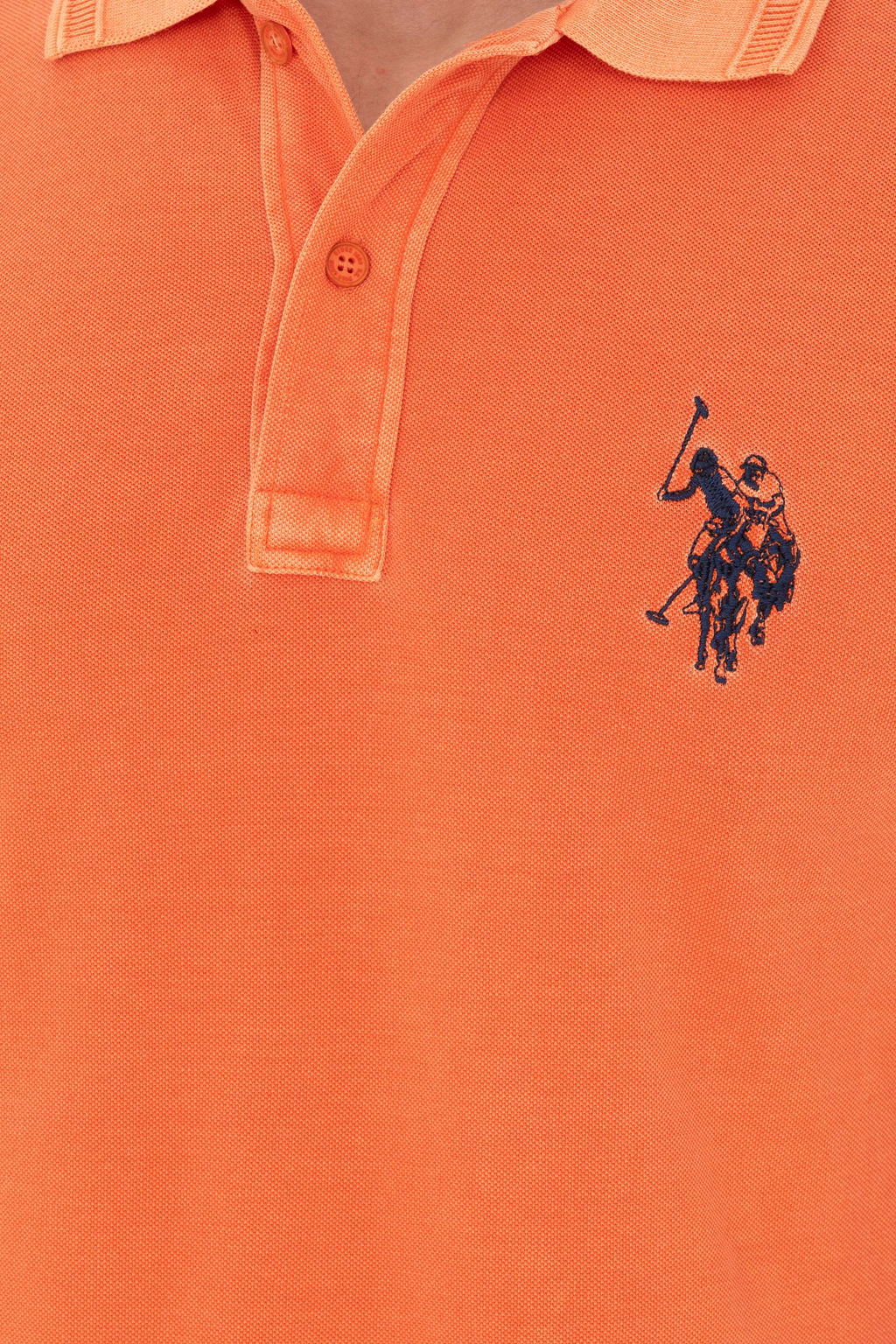 Мужская оранжевая базовая футболка с воротником-поло Неожиданная скидка в корзине - U.s. polo assn фото 7