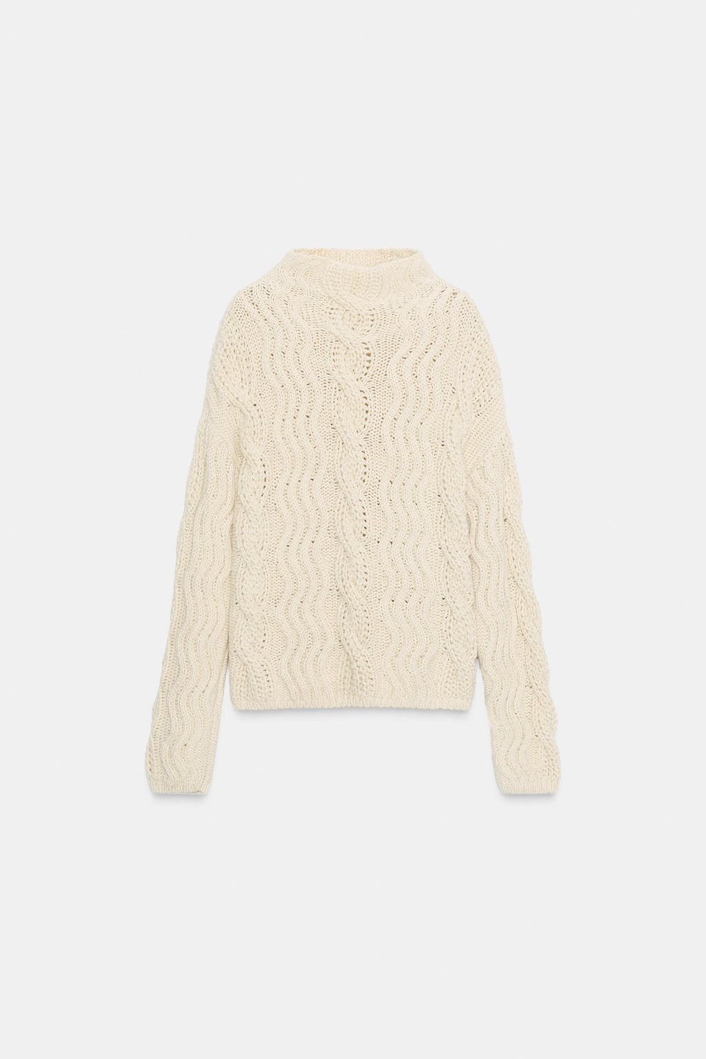 CABLE KNIT WOOL JUMPER - Zara фото 2