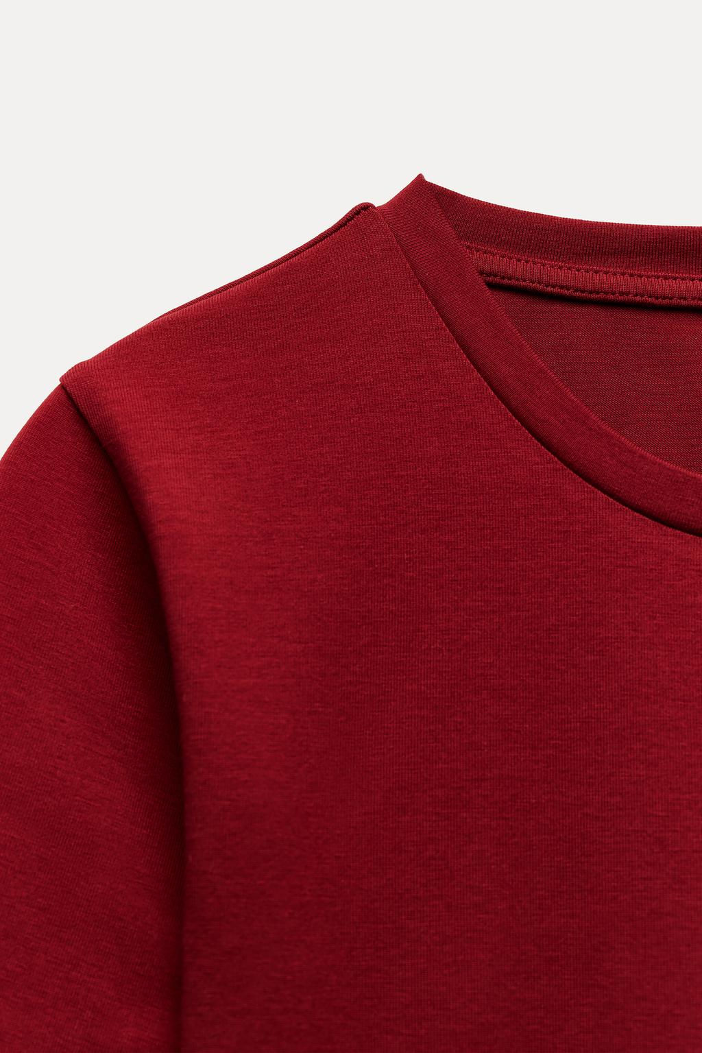 CROPPED STRETCH T-SHIRT - Zara фото 44