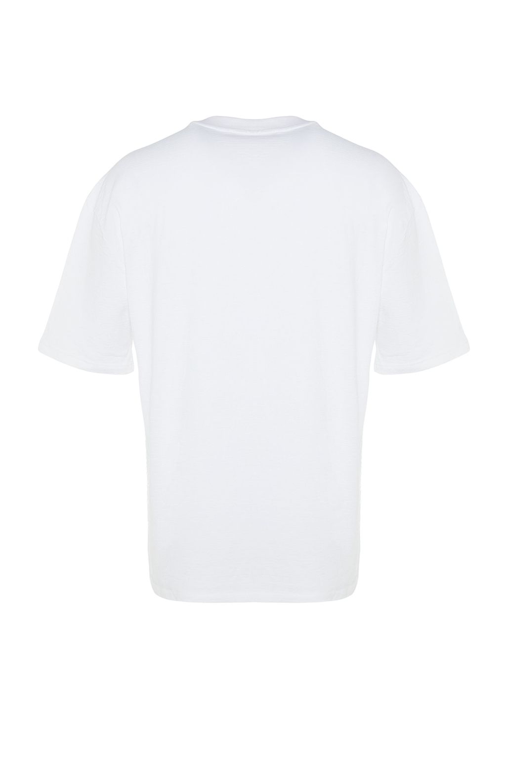 Beyaz Oversize %100 Pamuklu Etiketli Dokulu Basic Kal?n Tok T-Shirt TMNSS23TS00074