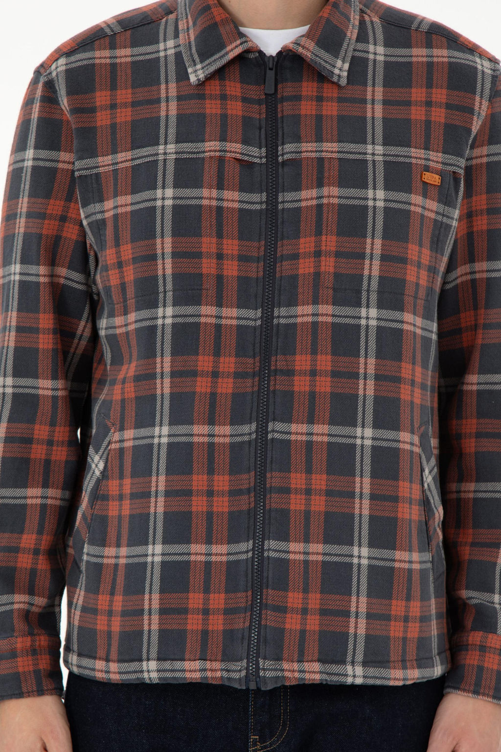 Мужская рубашка с длинным рукавом кирпичного цвета Неожиданная скидка в корзине - U.s. polo assn фото 6