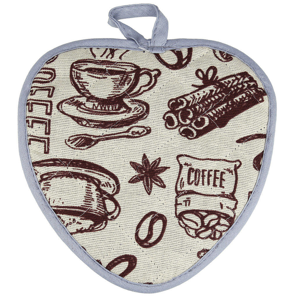 Прихватка с запахом 20х20см Эспрессо, вид 1/1, форма Клубника, рогожка 171г/м2, хлопок 100%, наполнитель - ватин 280г/м2, на пластмассовом подвесе, Домашняя мода (Россия)  фото 3