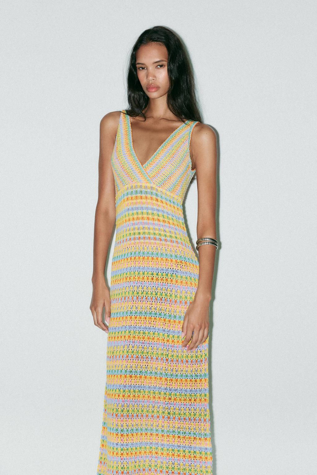 LONG CROCHET KNIT DRESS - Zara фото 2
