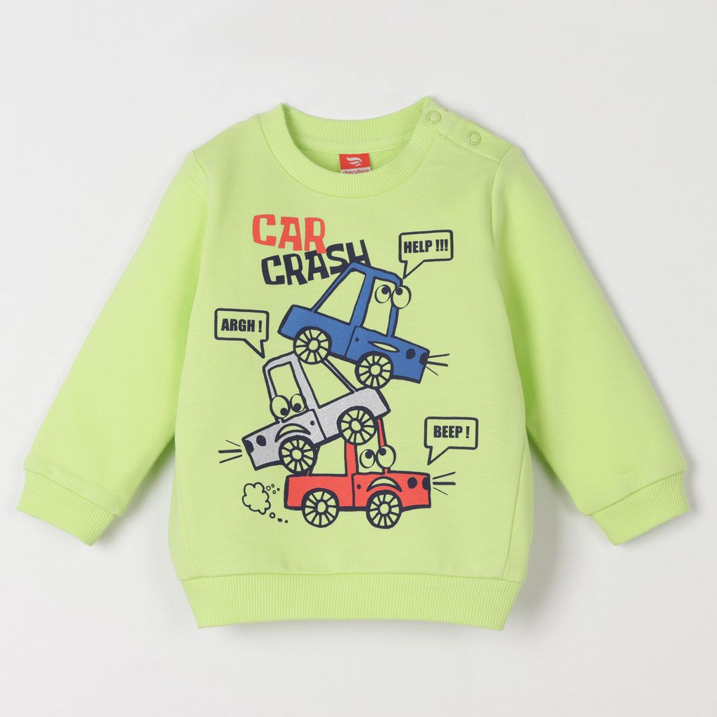 CRB wear/CSNB 62672-36 Джемпер для мальчика, лайм/Ex.Cherubino  фото 5