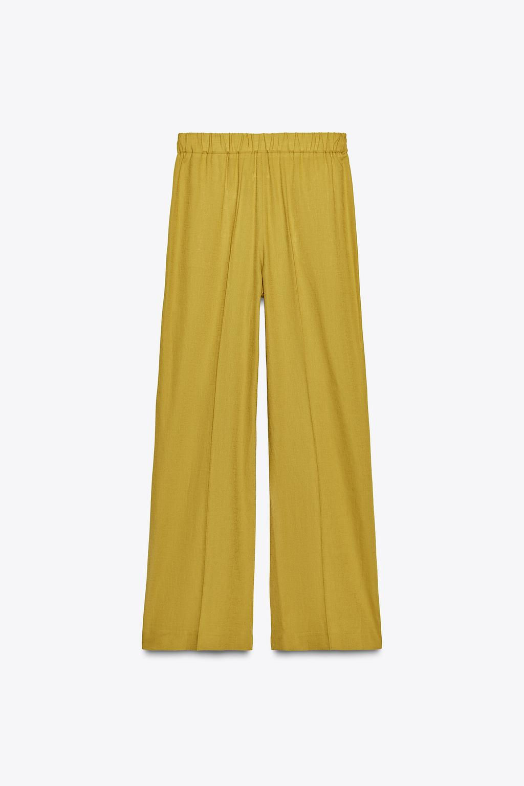 STRAIGHT-LEG LINEN BLEND TROUSERS - Zara фото 5